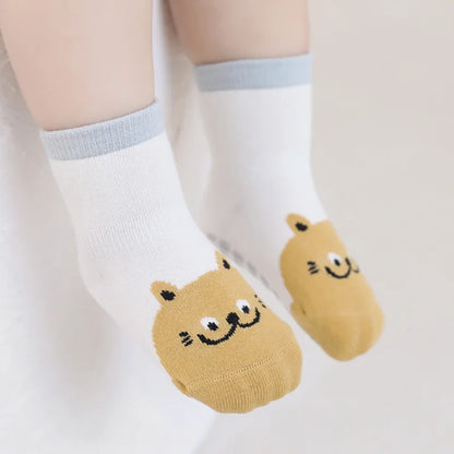 3 Pairs Baby Non Slip Cartoon Socks