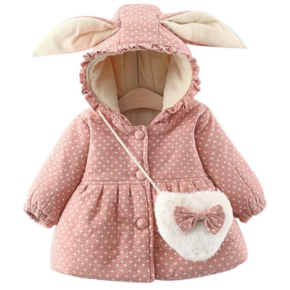 Infant Baby Winter Cartoon Bunny Ear Hoody