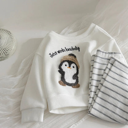 Cartoon Bear Sweatshirt and Long Pants set