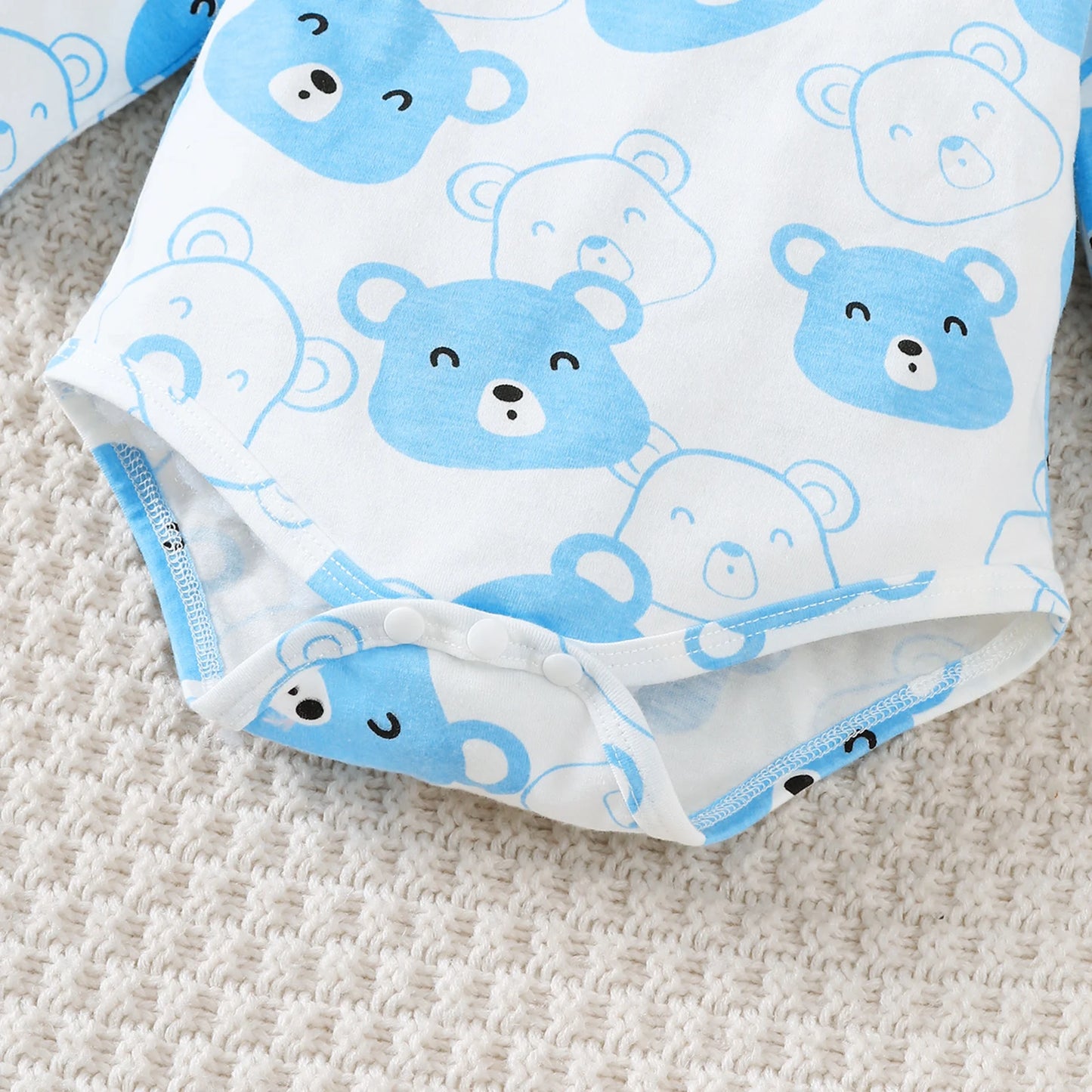 Little bear Long sleeved Jumpsuit+Long Pants+Hat+Socks 4Pcs/Set