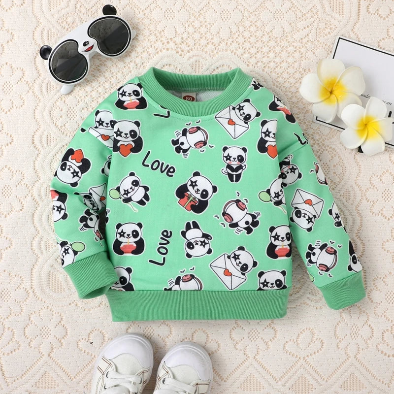 Toddler Christmas Cartoon Sweatshirt /Snowflake/Panda Print