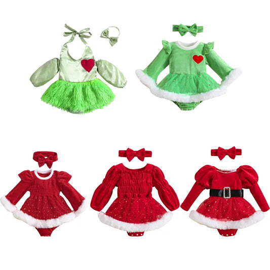 Christmas Newborn Baby Girls Rompers Dress